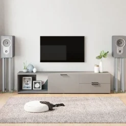 vidaXL Electrónica-Soportes de altavoces 2 uds vidrio templado 4 pilares