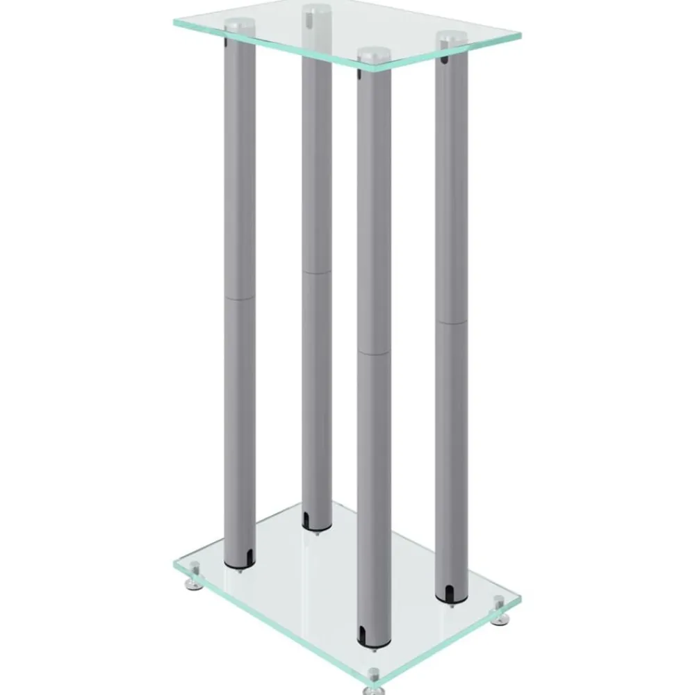 vidaXL Electrónica-Soportes de altavoces 2 uds vidrio templado 4 pilares