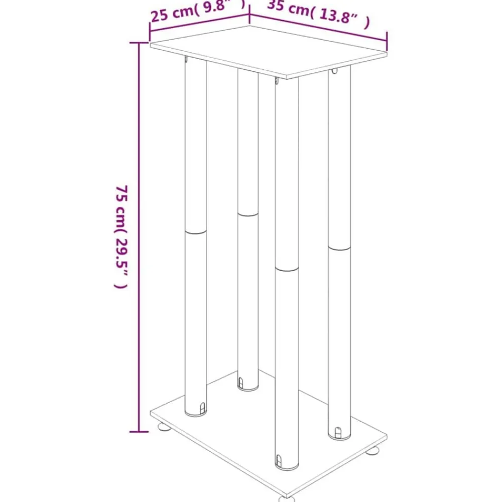 vidaXL Electrónica-Soportes de altavoces 2 uds vidrio templado 4 pilares