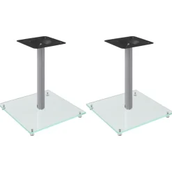 vidaXL Electrónica-Soportes de altavoces 2 uds vidrio templado 1 pilar