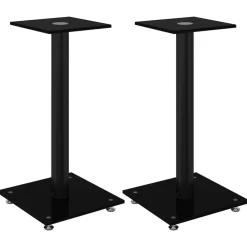 vidaXL Electrónica-Soportes de altavoces 2 uds vidrio templado 1 pilar