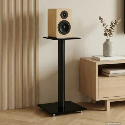 vidaXL Electrónica-Soportes de altavoces 2 uds vidrio templado 1 pilar