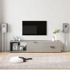 vidaXL Electrónica-Soportes de altavoces 2 uds vidrio templado 3 pilares