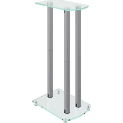 vidaXL Electrónica-Soportes de altavoces 2 uds vidrio templado 3 pilares