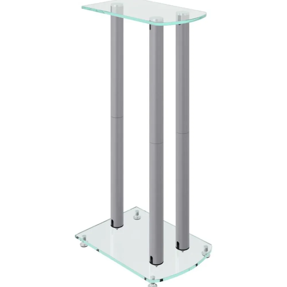 vidaXL Electrónica-Soportes de altavoces 2 uds vidrio templado 3 pilares