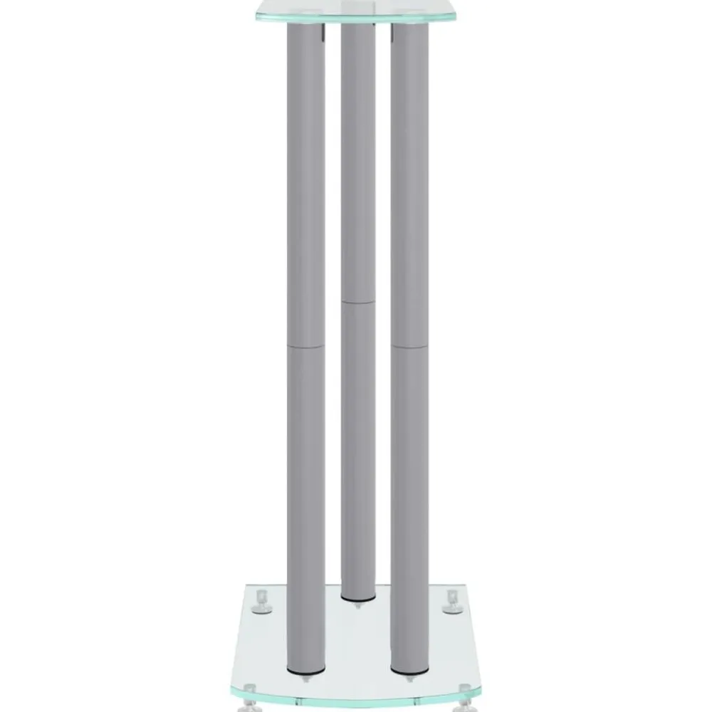 vidaXL Electrónica-Soportes de altavoces 2 uds vidrio templado 3 pilares