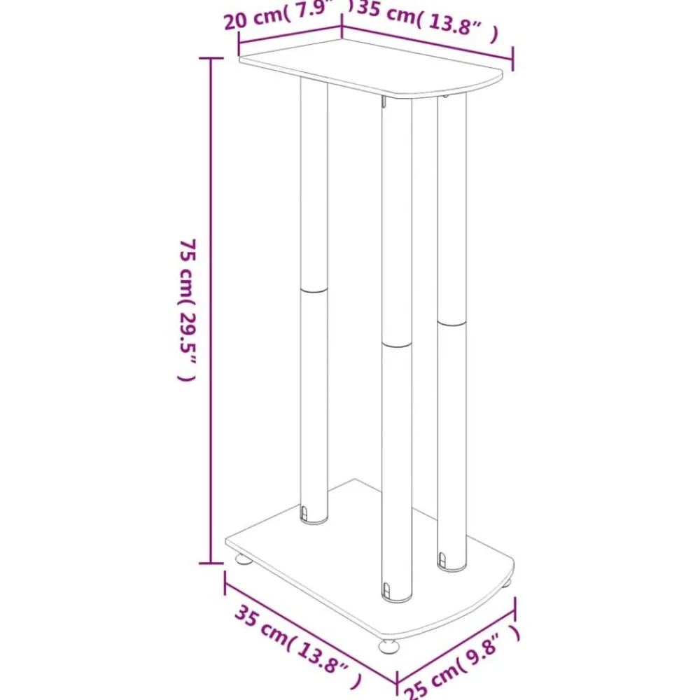 vidaXL Electrónica-Soportes de altavoces 2 uds vidrio templado 3 pilares