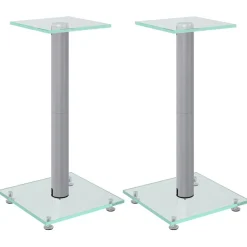 vidaXL Electrónica-Soportes de altavoces 2 uds vidrio templado 1 pilar