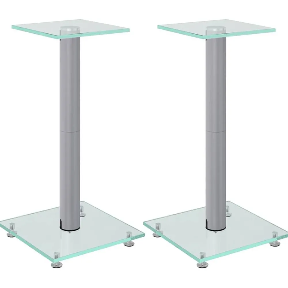 vidaXL Electrónica-Soportes de altavoces 2 uds vidrio templado 1 pilar