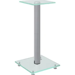 vidaXL Electrónica-Soportes de altavoces 2 uds vidrio templado 1 pilar