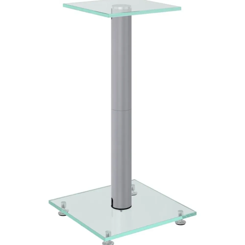vidaXL Electrónica-Soportes de altavoces 2 uds vidrio templado 1 pilar
