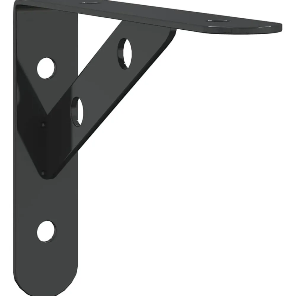 vidaXL Soportes de estante 4 uds acero inoxidable 15x2,5x11,5 cm Negro