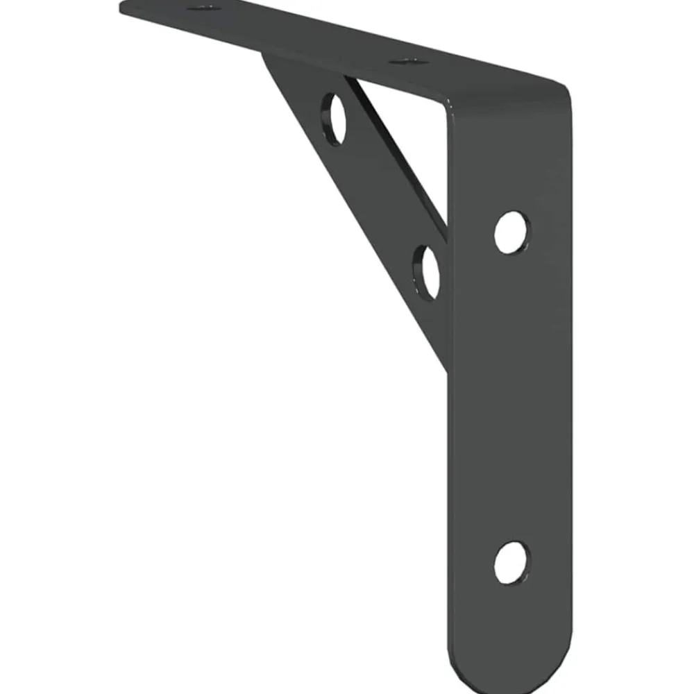 vidaXL Soportes de estante 4 uds acero inoxidable 15x2,5x11,5 cm Negro