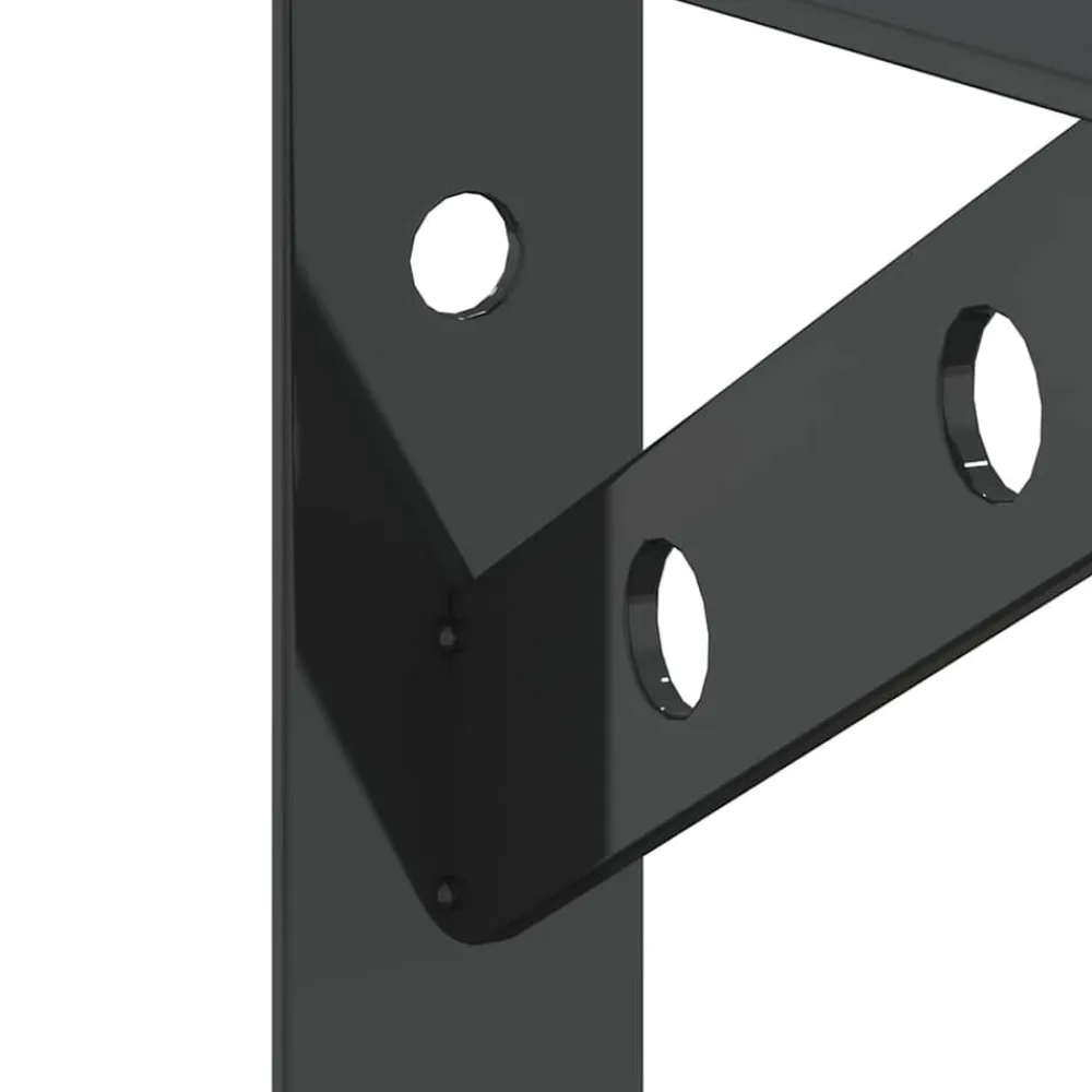 vidaXL Soportes de estante 4 uds acero inoxidable 15x2,5x11,5 cm Negro