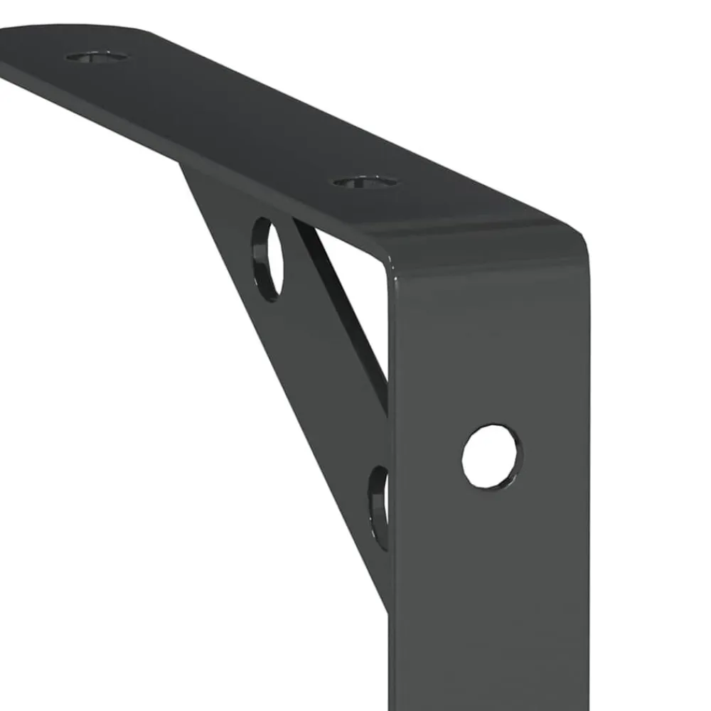vidaXL Soportes de estante 4 uds acero inoxidable 15x2,5x11,5 cm Negro