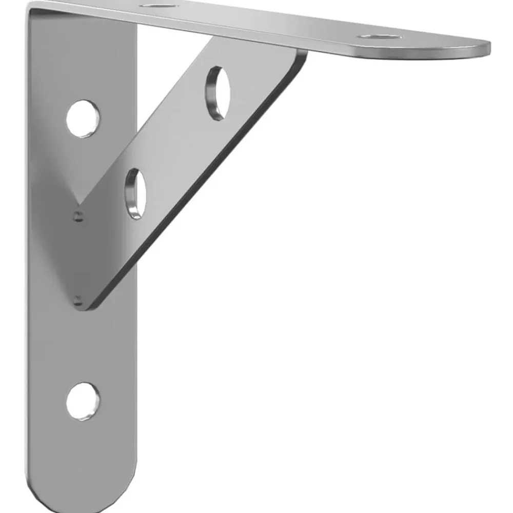 vidaXL Estanterías-Soportes de estante 4 uds acero inoxidable plata 15x2,5x11,5 cm