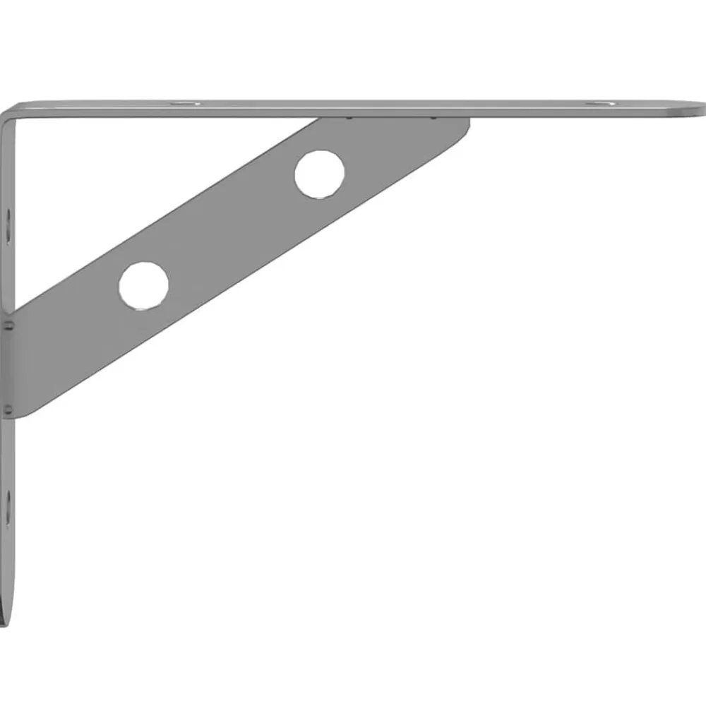 vidaXL Estanterías-Soportes de estante 4 uds acero inoxidable plata 15x2,5x11,5 cm