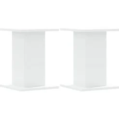 vidaXL Soportes de plantas 2 uds madera ingeniería 30x30x40 cm Blanco Outlet