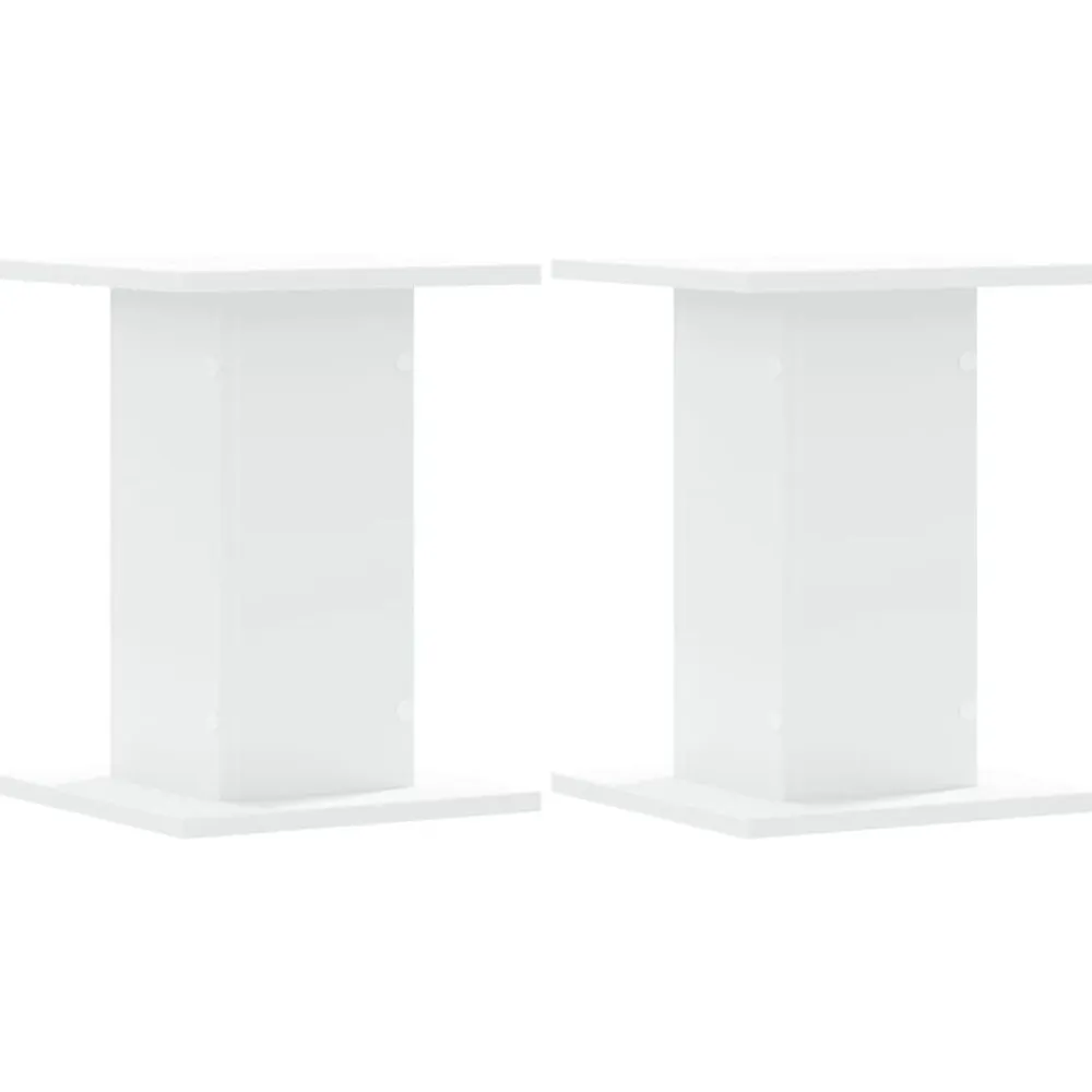 vidaXL Soportes de plantas 2 uds madera ingeniería 30x30x40 cm Blanco Outlet