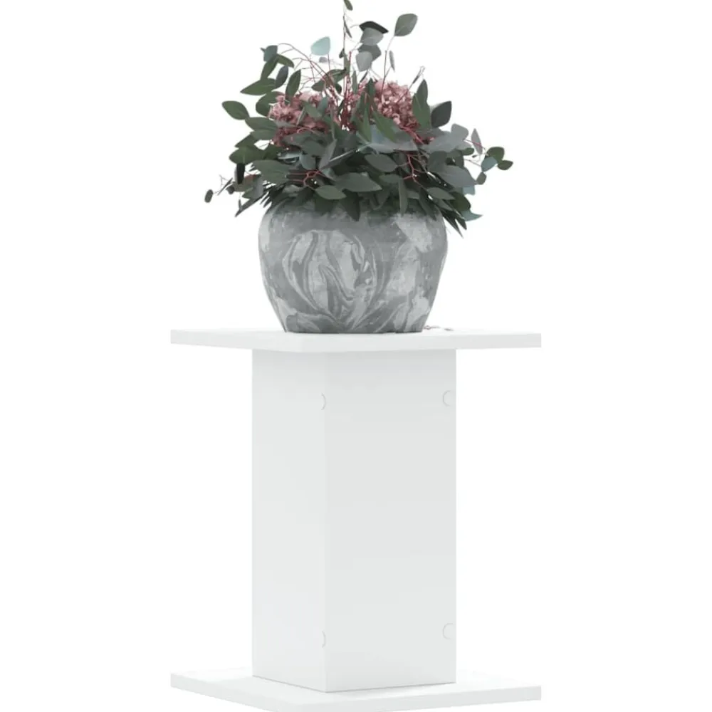 vidaXL Soportes de plantas 2 uds madera ingeniería 30x30x40 cm Blanco Outlet