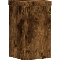 vidaXL Soportes de plantas 2 uds madera 10x10x18 cm Roble ahumado Clearance