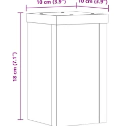 vidaXL Soportes de plantas 2 uds madera 10x10x18 cm Roble ahumado Clearance