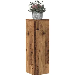 vidaXL Jardín-Soportes de plantas madera ingeniería envejecida 33x33x100 cm