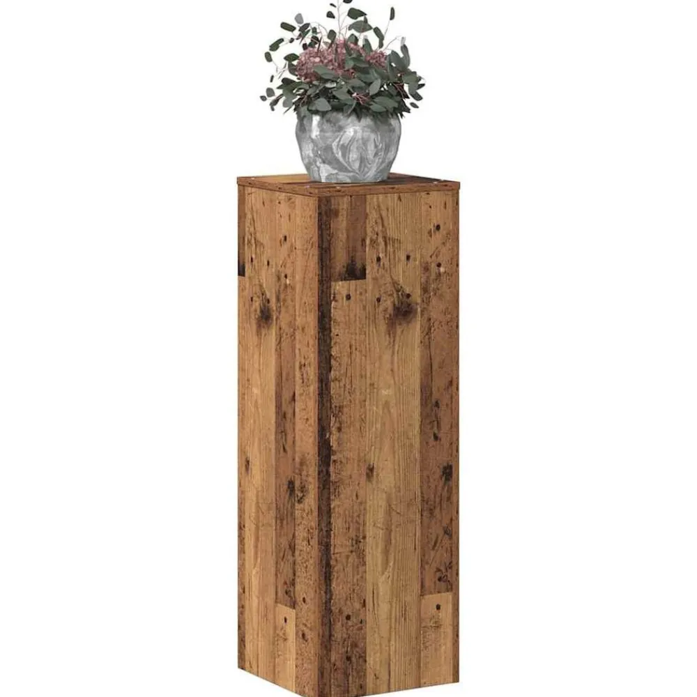 vidaXL Jardín-Soportes de plantas madera ingeniería envejecida 33x33x100 cm
