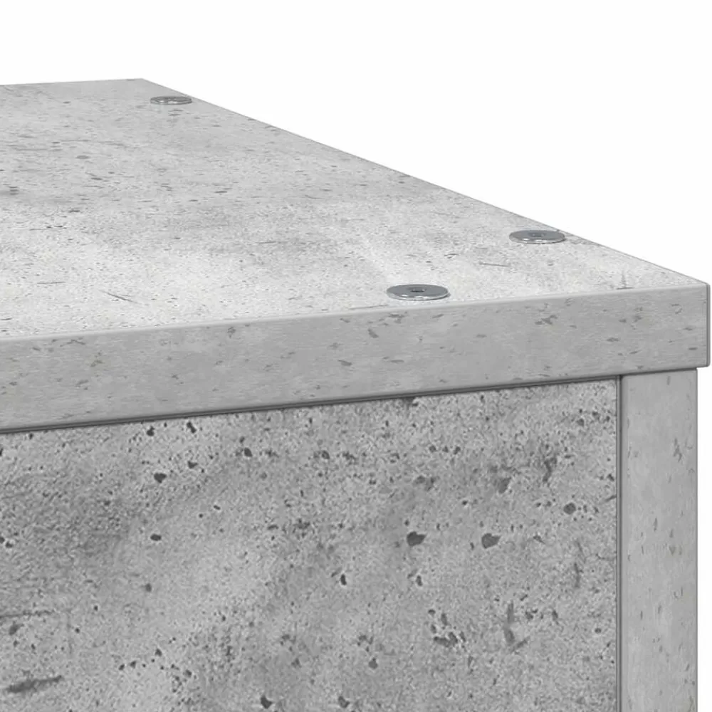 vidaXL Soportes de plantas madera ingeniería gris hormigón 33x33x100cm Gris hormigón Hot