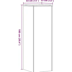 vidaXL Soportes de plantas madera ingeniería gris hormigón 33x33x100cm Gris hormigón Hot