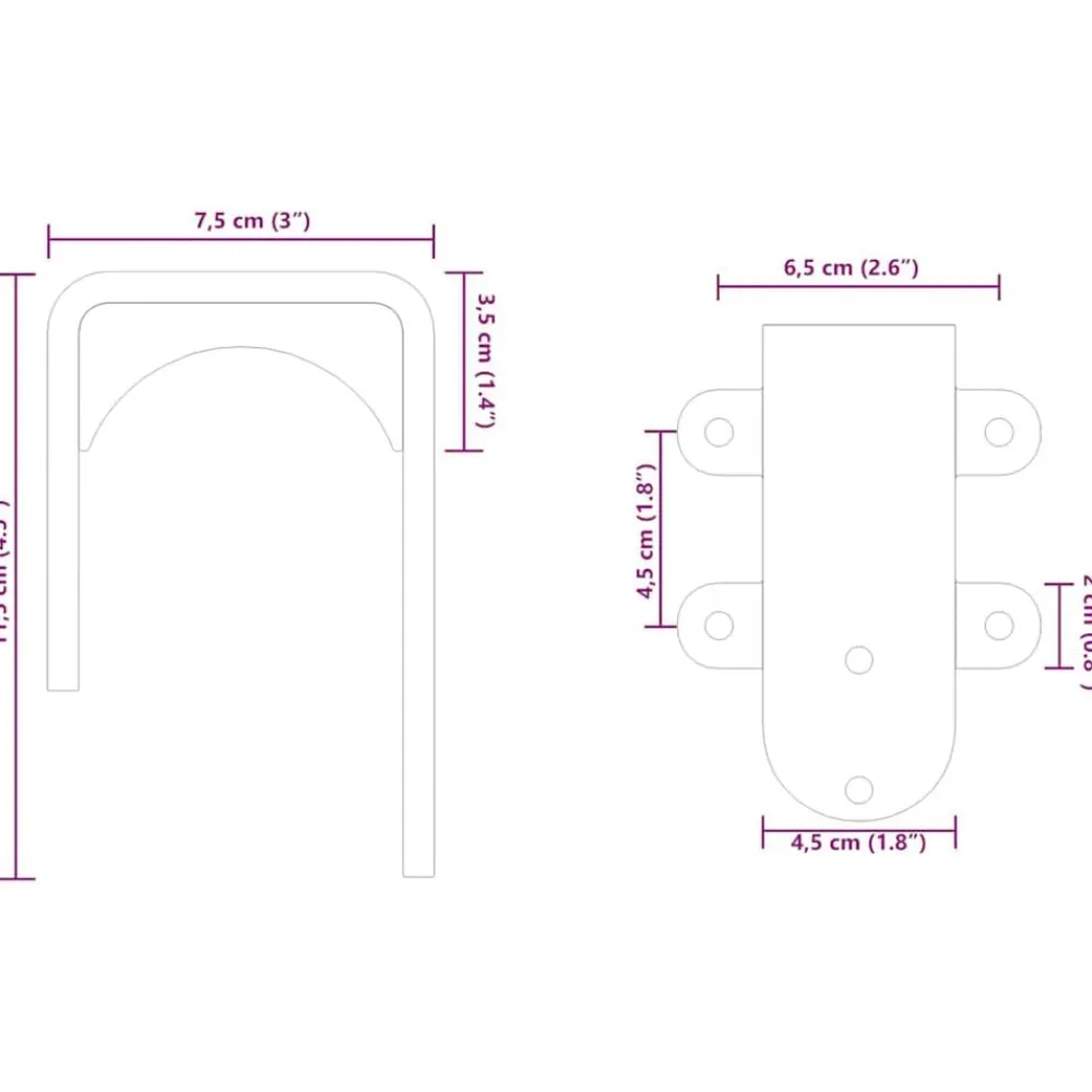 vidaXL Soportes derivación puerta granero 4 unidades Online