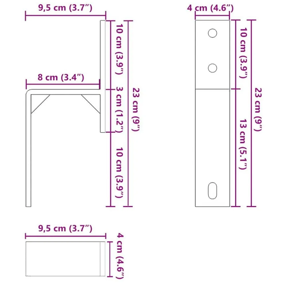 vidaXL Soportes derivación puerta granero 5 piezas para rieles planos Discount