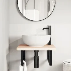 vidaXL Accesorios De Bricolaje-Soportes estante de lavabo 2 uds rectangular acero