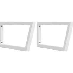 vidaXL Soportes estante de lavabo 2 unidades trapecio acero Blanco Outlet