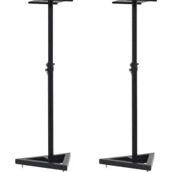 vidaXL Electrónica-Soportes para altavoces de estudio 2 unidades acero negro