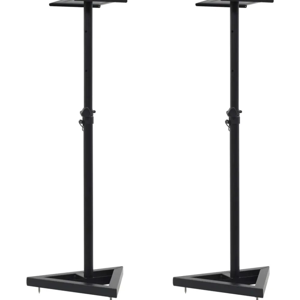vidaXL Electrónica-Soportes para altavoces de estudio 2 unidades acero negro