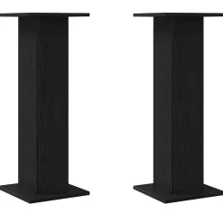 vidaXL Soportes para Altavoces 2 pcs Roble Negro 30 x 30 x 80 cm