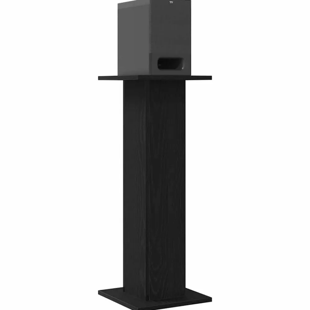 vidaXL Soportes para Altavoces 2 pcs Roble Negro 30 x 30 x 80 cm