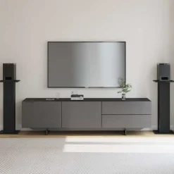 vidaXL Soportes para Altavoces 2 pcs Roble Negro 30 x 30 x 80 cm