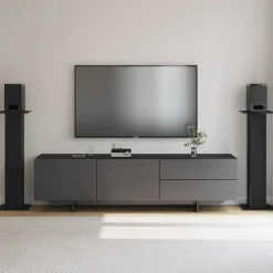 vidaXL Electrónica-Soportes para Altavoces 2 pcs Roble Negro