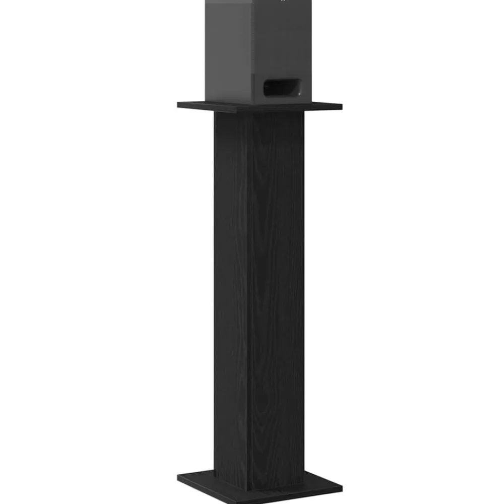 vidaXL Electrónica-Soportes para Altavoces 2 pcs Roble Negro