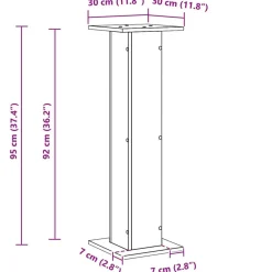vidaXL Electrónica-Soportes para Altavoces 2 pcs Roble Negro