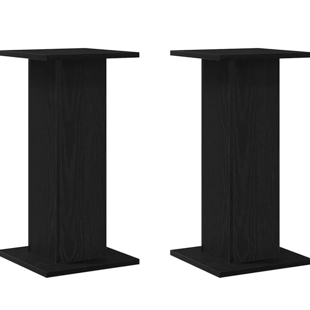vidaXL Electrónica-Soportes para Altavoces 2 pcs Roble Negro
