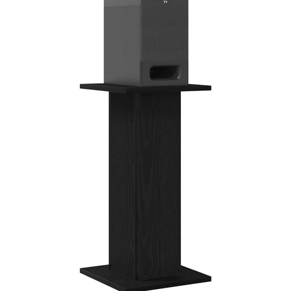 vidaXL Electrónica-Soportes para Altavoces 2 pcs Roble Negro