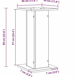 vidaXL Electrónica-Soportes para Altavoces 2 pcs Roble Negro
