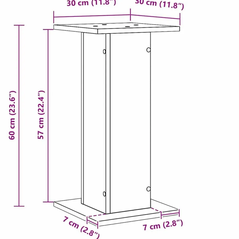 vidaXL Electrónica-Soportes para Altavoces 2 pcs Roble Negro