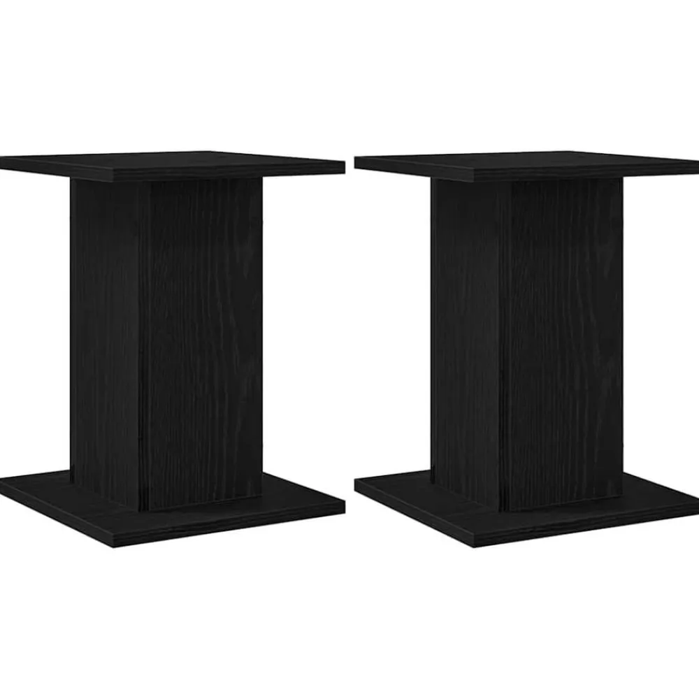 vidaXL Electrónica-Soportes para Altavoces 2 pcs Roble Negro