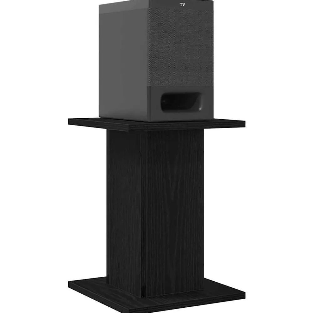 vidaXL Electrónica-Soportes para Altavoces 2 pcs Roble Negro