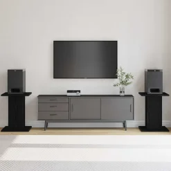 vidaXL Electrónica-Soportes para Altavoces 2 pcs Roble Negro