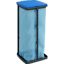 vidaXL Productos Del Hogar-Soportes para bolsas de basura 2 uds PP negro y azul 60 L
